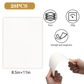 Cardstock Paper Thick Cardstock White Glossy Cardstock Invitation Paper Cardboard Paper White Card Cardstock Printer Paper Thick Paper for Printing White Card Stock Paper White Cardstock Paper 20pcs