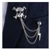 Broche Alfiler Calaveras Con Cadenita Vintage