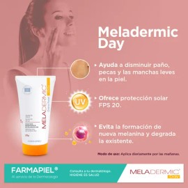 Crema Facial Aclaradora Despigmentante de Día con Filtro Solar Mineral Meladermic Day 25g Manchas en la Cara