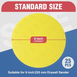 Selead Sandpaper 225 mm Velcro Durable Sanding Pads Pack of 25 Grit 120 Sanding Discs Perforated Sanding Sheets Round for Drywall Sanders Sanding Giraffe Ceiling Sander