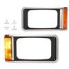 HECASA Headlight Bezels Compatible with 1990-2017 Mack CH613 SFA Hood