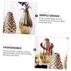 Ciieeo 1pc Vintage Gold Ceramic Vase Decorative Vase for Home Office Desktop Decor Elegant Aesthetic Centerpiece for Flowers and