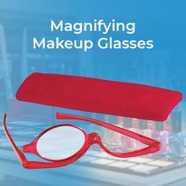 SAGEFINDS Magnifying Makeup Glasses | Single Swivel Lens | Magnifier for Cosmetics Application | Flip Down Makeup Readers for Women
