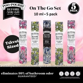 Poo-Pourri Before-You-Go Toilet Spray, Travel Size 10 mL, 5 Pack