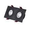 BRENDAXIN Square Black Double-Head GU10 Downlight housing, recessed Spotlight Frame,