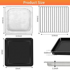 GWY 3 IN 1 Air Fryer Accessories For Ninja Foodi 8 in 1 SP101 Digital Countertop Oven, 13.4''*13.4'' Stainless Steel Air Fryer Accessories Roasting Steamer Grill Racks Baking Tray，Dishwasher safe
