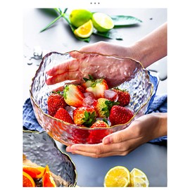 Glass Salad Bowl Set of 3 Transparent Serving Bowl Pyrex Prep Bowls All Purpose Serving Bowl Great for Soup Salad Popcorn Snack Fruit Pasta Oatmeal