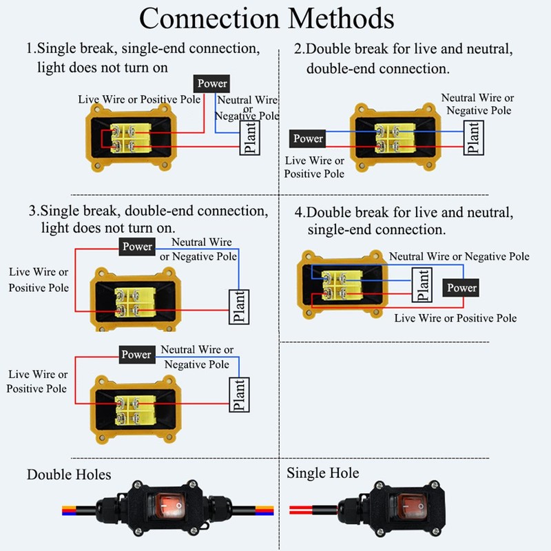 On-Off Control Toggle Switch with Indicator Light IP65 Waterproof Box