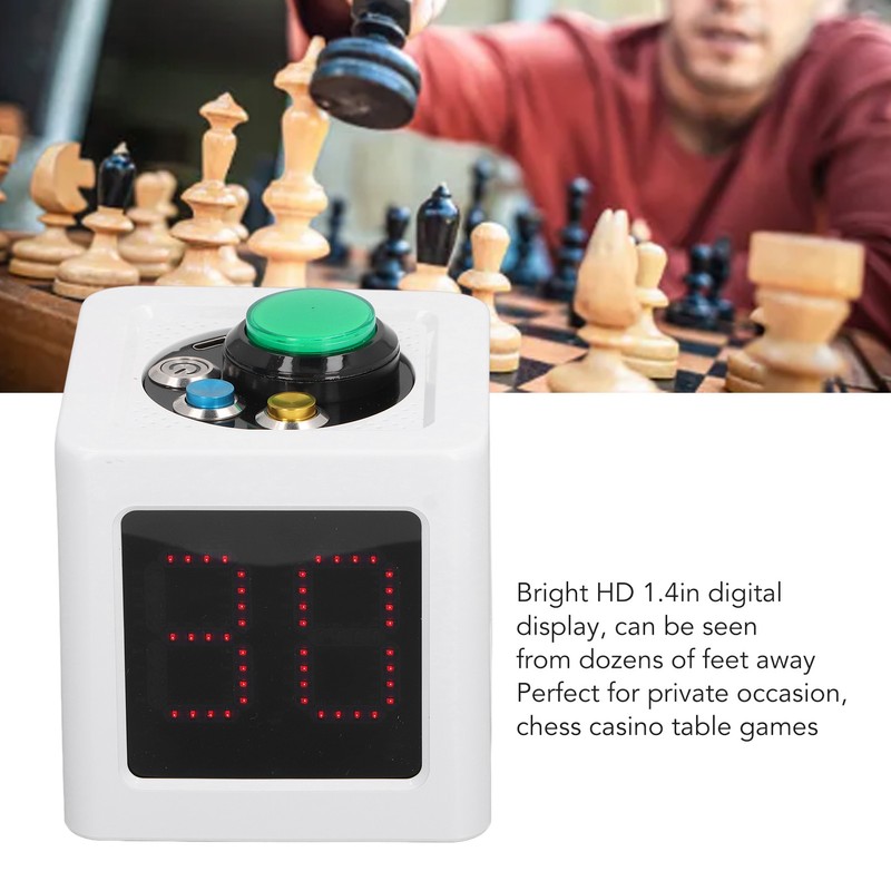 Poker Shot Clock Seconds Countdown Rechargeable 1.4in 4 Sides Cube