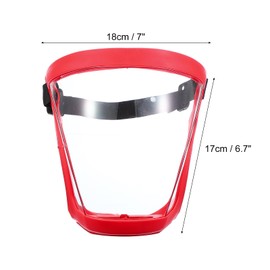 MECCANIXITY Red Full Safety Face Shields, Anti Fogging Full Safety Face Protection Transparent Face Shield with Adjustable Band & 2Pcs White Lens & 20Pcs Filter Gaskets