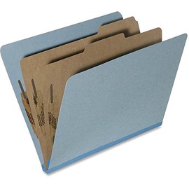 SKILCRAFT 7530-01-556-7915 Pressboard Classification Folder, Letter Size, Light Blue (Box of 10)