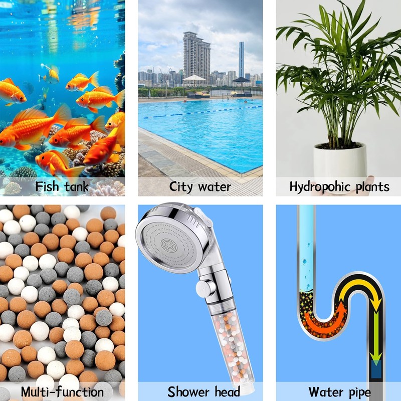 2 Pack-50 Grams Mineral Shower Filter Replacement, Purifying Water Beads,