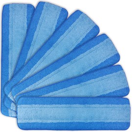 6 Packs 18 Inch Microfiber Cleaning Pads, Reusable Mop Replacement Heads Compatible with Bona, Washable & Lint-Free Floor Pads for Hardwood, Laminate.