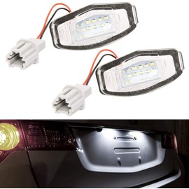 MAXHAWK LED License Plate Light replacement for Honda Accord Sedan Civic Odyssey Pilot & Acura MDX TSX TL ILX RDX RL 6000K Xenon White Tag Lamp Assembly Pack of 2