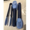 Mad Hungry Silicone 9" Slotted Tongs 3 Pack Blue Heat