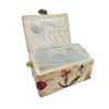 Small Sewing Box Fabric Covered Sewing Box with Compartments Sewing