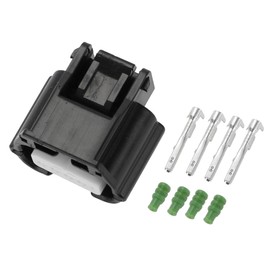 A ABSOPRO 4 Pin Front Camera Connector Plug 1.5mm Series Female Wire Terminal Connector for Nissan Maxima 2016-2018 Plastic Tin-Plated Copper Black 1 Set