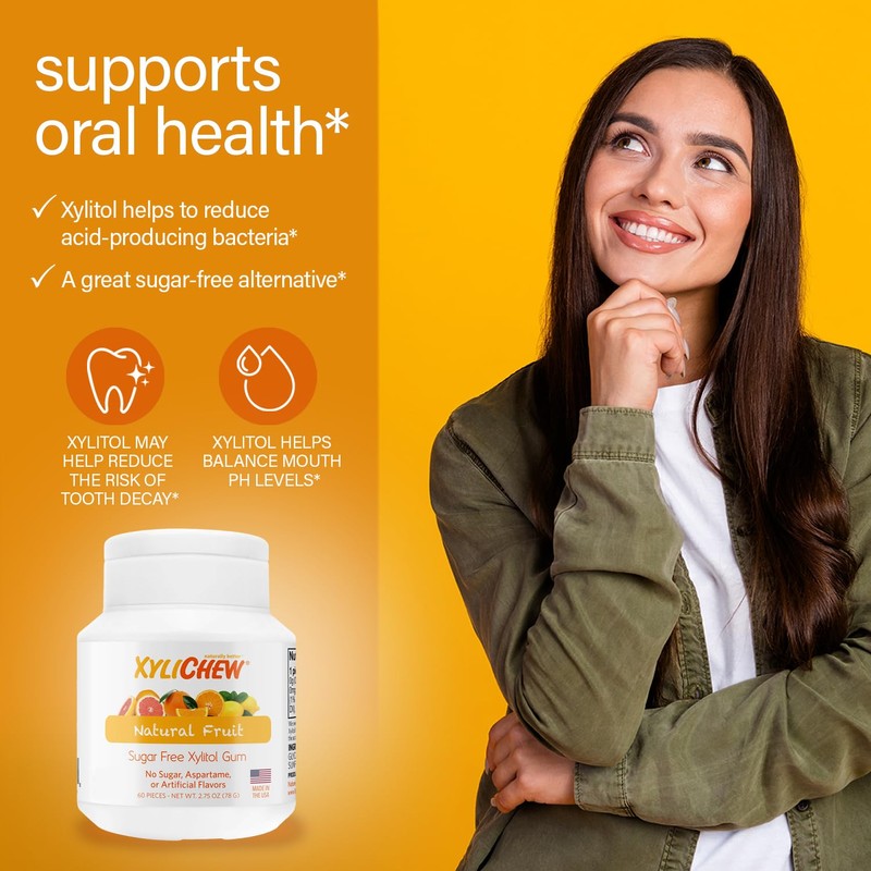 Xylichew Xylitol Gum - Chewing Gum Sugar Free, Aspartame Free,