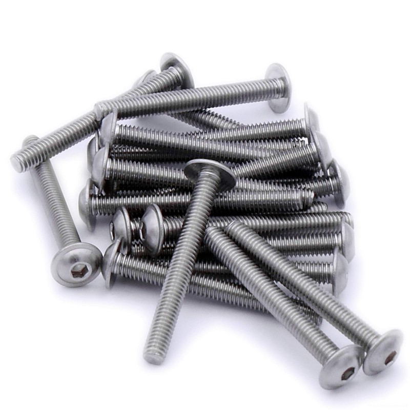 M3 (3mm x 25mm) Flanged Hex Socket Button Machine Screw