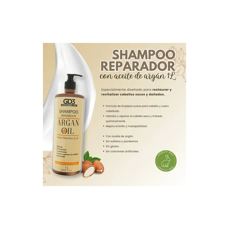 Kit Gd3 Argan Oil Shampoo 1 L Acondicionador 1 L