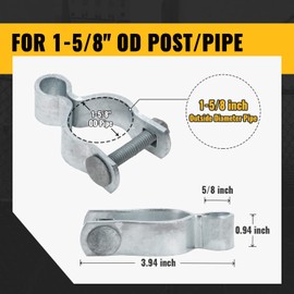 1-5/8" Chain Link Female Gate Hinge, VIVIDA Female Gate Hinge, Metal Gate Hinge for Chain Link Fence, for 1-5/8" OD Post/Pipe, Chain Link Gate Hardware, 4 PCS