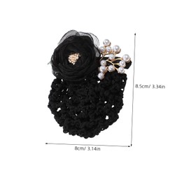 Mikinona 2pcs Women Flower Hairnets Hair Clips for Women No Crease Hair Bun Cover Elegant Floral and Pearl Design