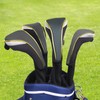Andux 2Pcs/Set Long Neck Gold Golf Hybrids Club Head Covers