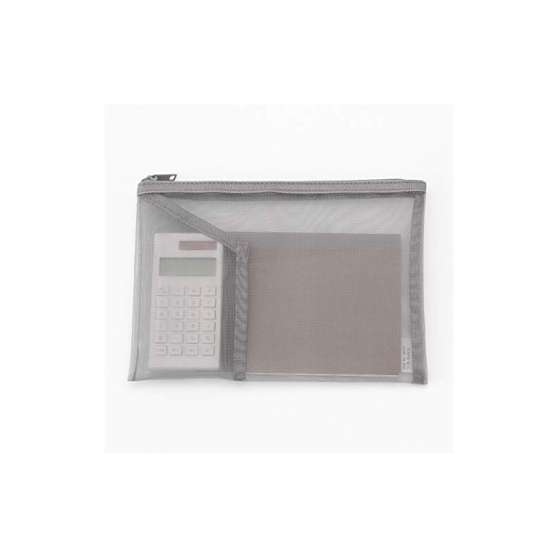 Muji NDC18A0S Nylon Mesh Case with Pocket, Gray for B6