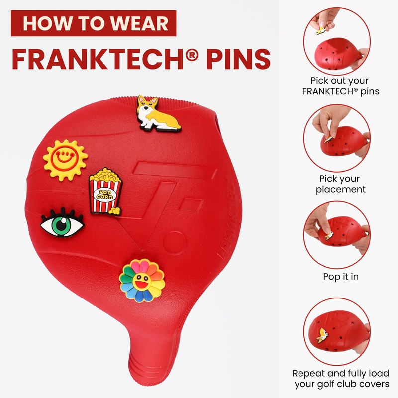 FRANKTECH Golf Club Covers Pins, 10pcs or 25pcs PVC Plastic