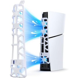 NexiGo PS5 - Ventilador de refrigeración optimizado silencioso delgado con velocidad ajustable, encendido y apagado automático, con puerto USB 3.0,