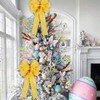 2 Pcs Large Yellow Christmas Wreath Bow Decor,Summer Tree Topper