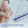 Biaungdo Engineer Scale Ruler, 12 Inch Solid Aluminum Triangular Drafting