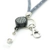 CKB LTD Grey Sparkle Lanyard Rhinestone Silver Glitter Crystal Gems
