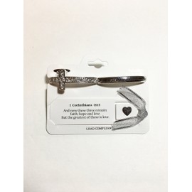 1 Corinthians 13:13 Bracelet with Crystal Studded Cross