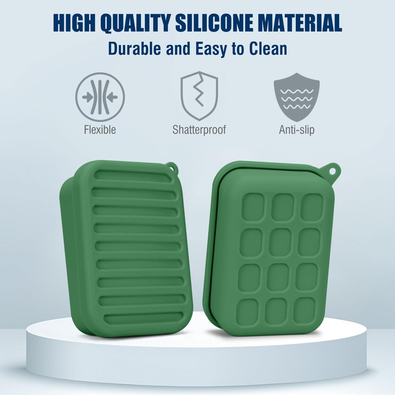 Superior Leak-Proof Silicone Travel Soap Case with Drainage Lid/Layer, Compact