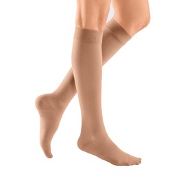 medi Duomed Basic Knee Socks with Lace Unisex Compression Stockings CCL2 for Men and Women, caramel
