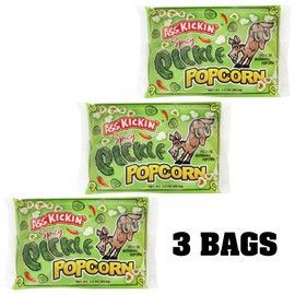 ASS KICKIN' Spicy Pickle Microwave Popcorn Bags - 6 Pack - Ultimate Spicy Pickle Gourmet Popcorn Gift - Makes a Great Movie Theater Popcorn or Snack Food for Movie Night (6)