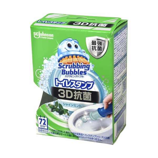 Johnson SB Toilet Stamp, 3D Antibacterial, Shine Mint, 1.3 oz (38 g)