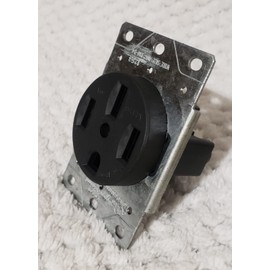14-50R Flush Mount Straight Blade Female Receptacle - 50amp - 250 Volt - Nema 14-50 - Perfect for Dryer, Stove, Oven, Range, EV, Electric Vehicles