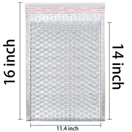 YUENPUN 20 Pack 14 x 11.4 Inch Metallic Bubble Mailers, Silver Padded Mailing Envelopes, Foil Self Seal Padded Envelopes for mailing, packing