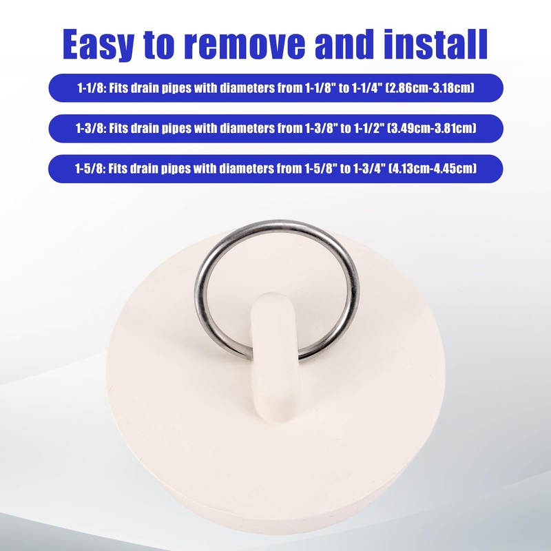BOXOB 3pcs 3 Sizes Sink Drain Stoppers, Rubber Sink Plugs