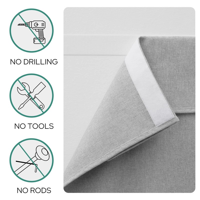 HOMEIDEAS Blackout Linen Sidelight Curtains for Front Door, Side Door