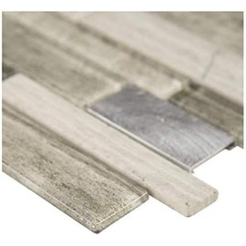 Tenedos Ocotillo Blend SGLSMTIL-OCO4MM 12 x 12 Inch x 4mm Multi-Surface Mesh-Mounted Mosaic Glass Stone Metal Wall Tile (5 Sheets)