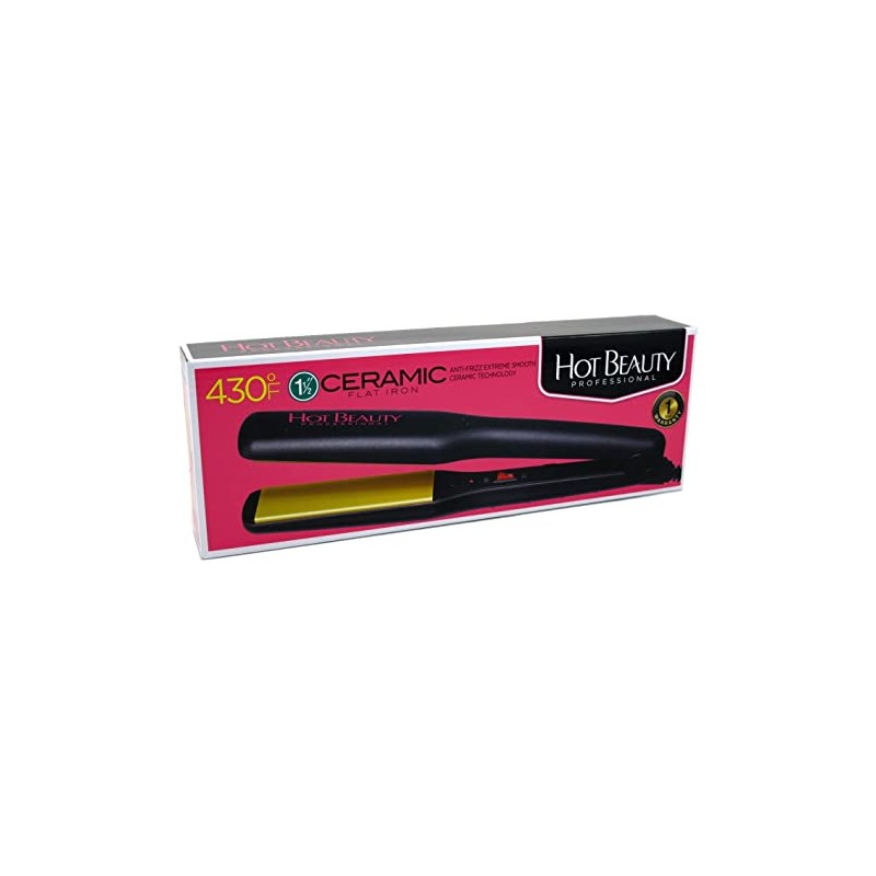 Kiss Products Hot Beauty Flat Iron, 1.5 Inch, 1 Pound