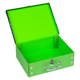 Baagl Children's Suitcase for Toys and School Supplies, Cardboard Case, Toy Case, Play Case, Foldable Children's Suitcase, Folding Case with Metal Handle, soccer ball, soccer