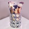 LUGUNU Makeup Brush Holder with Silver Crystal Bling – Elegant