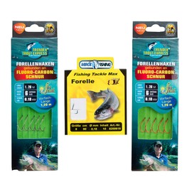 MiRoeFishing TroutCatcher Fishing Hook Set with Sharp Hooks on Fluoro-Carbon Line + Trout Hook for Trout Fishing