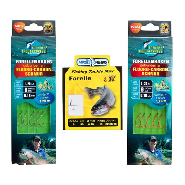 MiRoeFishing TroutCatcher Fishing Hook Set with Sharp Hooks on Fluoro-Carbon