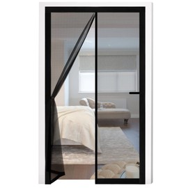Fillis Magnetic Fly Screen Doors 80x200cm, Mosquito Proof Door Curtains, Fiberglass Mesh with Full Frame Hook and Look, Keep Insects Out