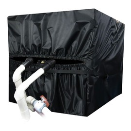 Pool Heater Cover - Silver Coated 420D Oxford Cloth With Zip and Strap, Heavy Duty Waterproof Heat Pump Enclosure for Swimming Pool Equipment